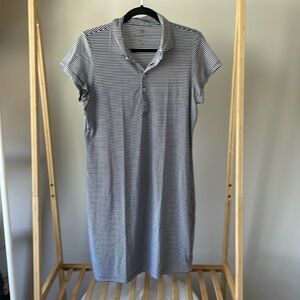 Renwick polo dress, navy & white stripes, size M